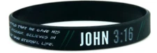 Inspiration Rubber Bracelet Christian Scripture John 3:16 Prayer Bracelet