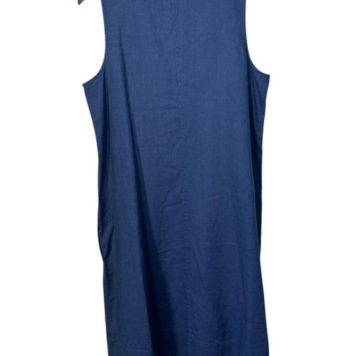 Jill Love Linen Dress Sleeveless Sheath Dress Beachy Lagenlook Vacation Blue S - Picture 6 of 13