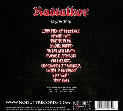 RADIATHOR - DECAY BY GREED NEW CD