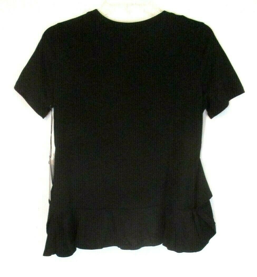 New DG2 Diane Gilman Shirt Sz XS Black Ruffle Pull On 590159 New DG2 Diane Gilman Shirt Sz XS Black Ruffle Pull On 590159