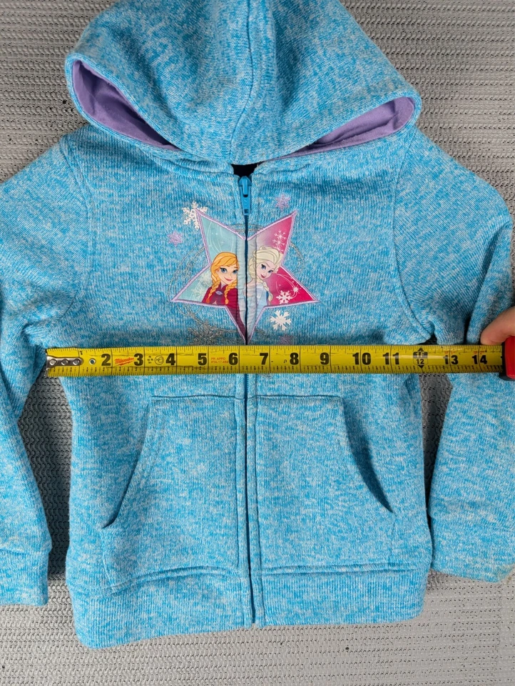 Disney Frozen Sudadera con Capucha Cremallera Princesa Niños Talla 6 Poliéster Manga Larga Foto 3 de 4