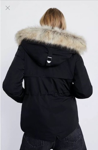 Zara veste Une de £ Taille 90 En valeur Parka Noir L Bnwt qCdZSq