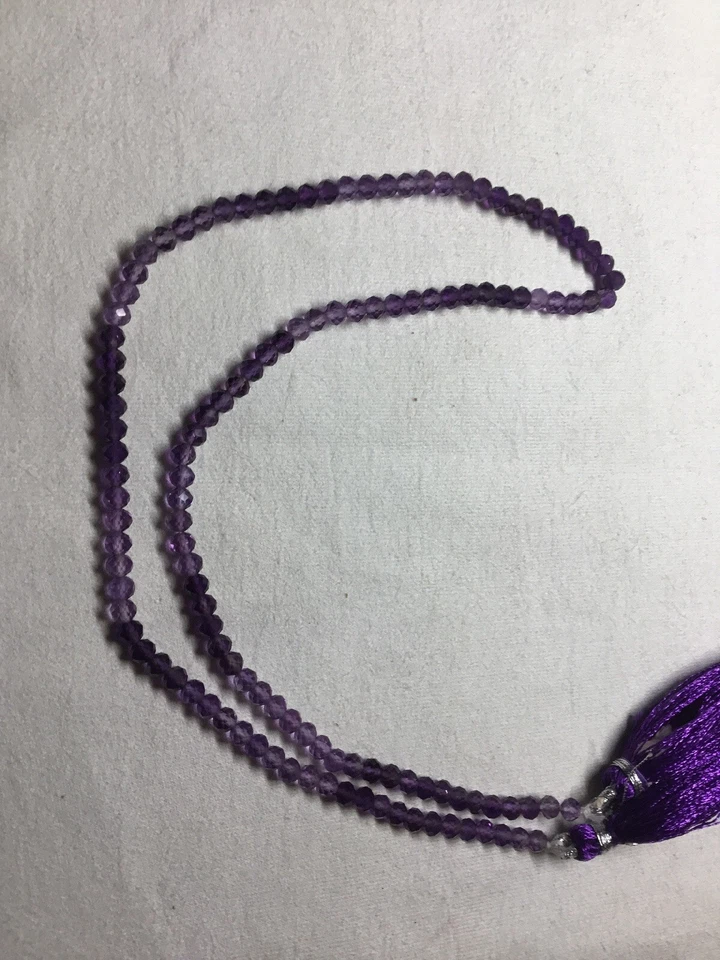 VIBRANT ,SHADED AMETHYST, 3.80MM FACETED ROUND BEADED STRAND,16inch. - Image 2 of 4