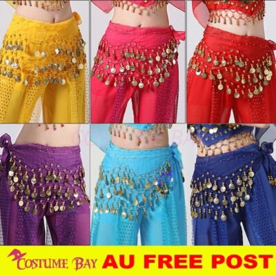 Kids Girls Belly Bollywood Dance Coins Hip Scarf Skirt  Wrap Belt Costume