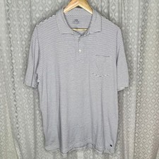 Peter Millar Seaside Wash Striped Golf Polo Shirt Athletic Casual Size L