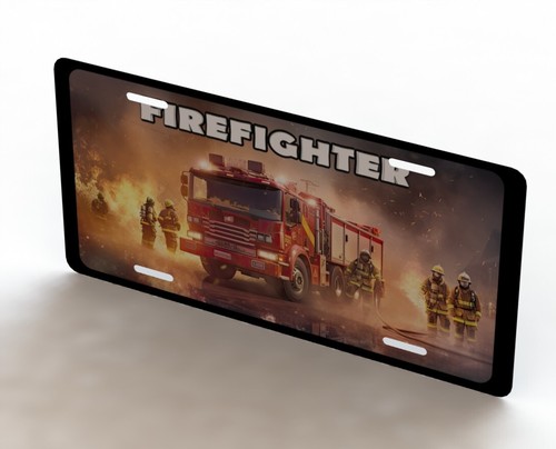 Firefighter Novelty License Plate - Picture 2 of 6
