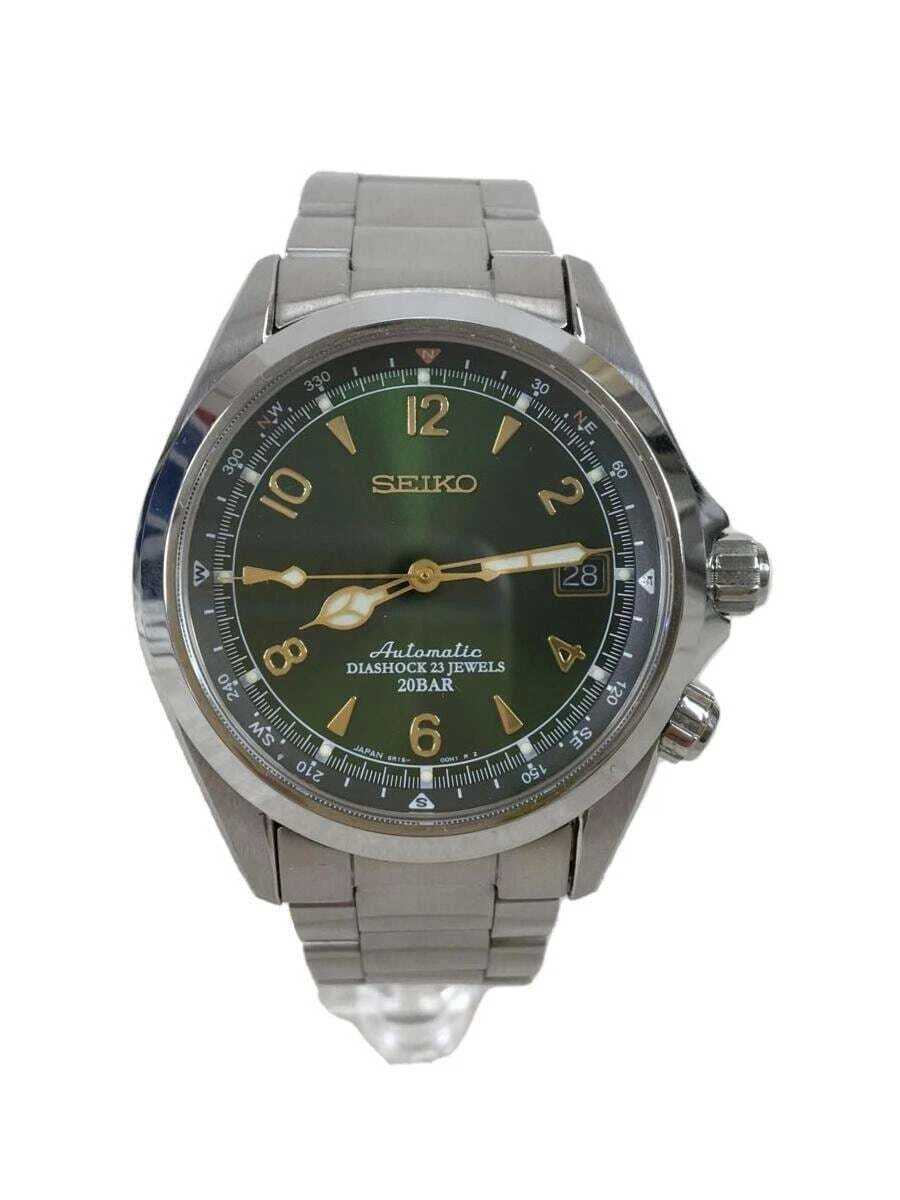 Seiko Alpinist 6R15 00E1 23 Jewels Date Box Stainless Steel Automatic Mens Watch