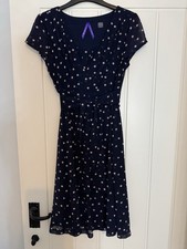 Seraphine Polka Dot Navy Nursing Maternity Dress UK 6