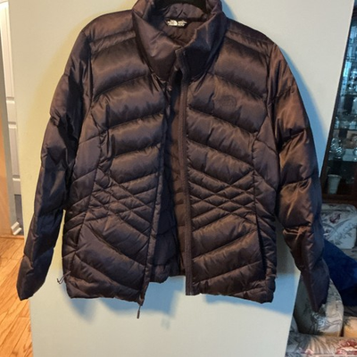 #ad #ad The North Face Black Down Insulated Puffer Jacket Full Zip Stand Up Collar xxl $70.00