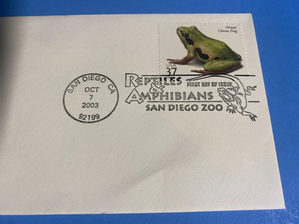 Cachet SAN DIEGO ZOO- first day of issue - 37c ENVELOPE  2003 FROG - Image 2 of 3