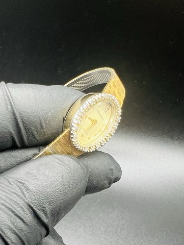 Vintage Helbros Ladies Goldtone Watch 20mm Diamonds 17 Jewels-Needs Battery - Picture 2 of 5