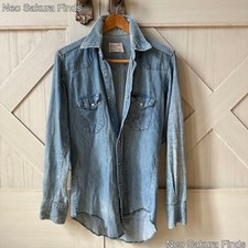 Wrangler 70s Denim Western Shirt Extra Long Made in USA Tails M