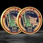USA 250th Anniversary Statue of Liberty Challenge Coin 1776-2026 Golden Medal