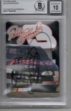 DALE EARNHARDT AUTOGRAPHED PLAYING CARD AUTHENTIC AUTO 10 BECKETT