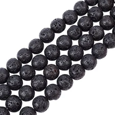 1bag about 128pcs Natural stone Beads Strands Round Black 12mm Hole: 1.2mm