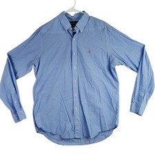 Ralph Lauren Custom Fit Gingham Button Down Shirt Men's Size XL Blue Pink Pony