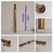 Vintage Brass Garden Sprayer Lance Wooden Handle Antique Hand Pump Spray Wand