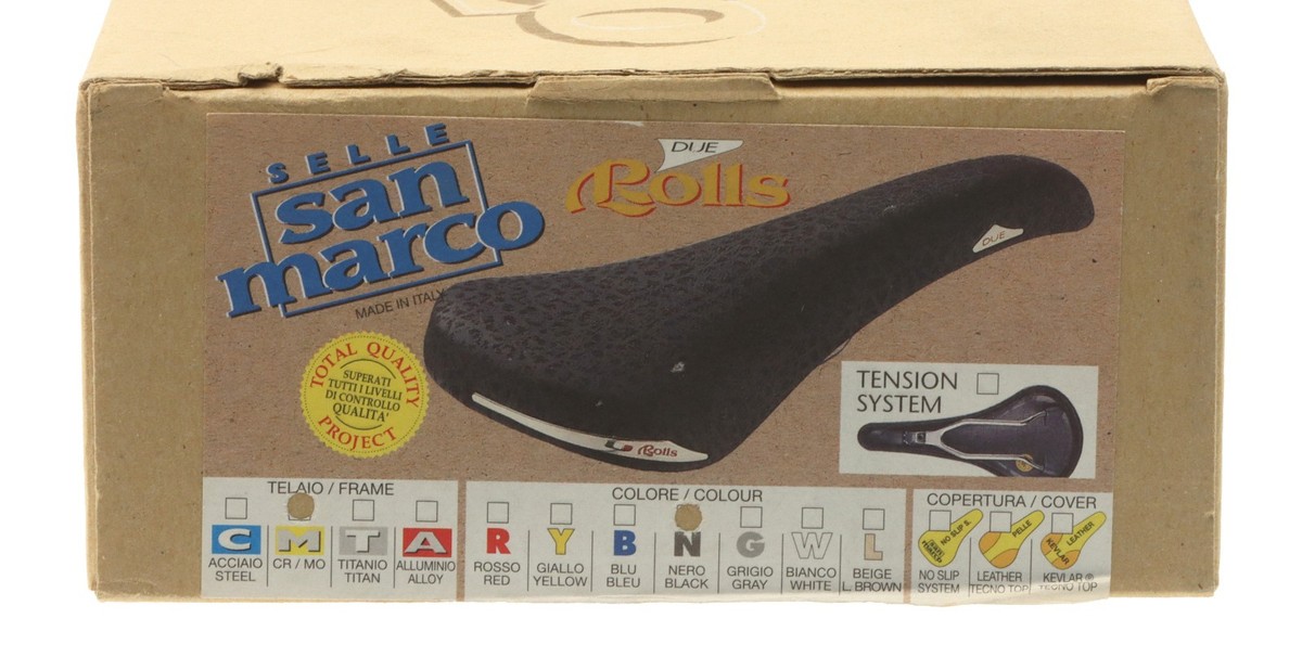 Selle San Marco Rolls Due Saddle Chromoly Rails Black Patterned