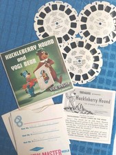 View-Master Huckleberry Hound Yogi Bear 3D Reels 1960 B512 3 Reel Bk 21 Pics Pkt