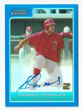 2006 BOWMAN CHROME RC KENDRY MORALES (4) AUTOS Reg. Ref. Xfractor Blue Ref.