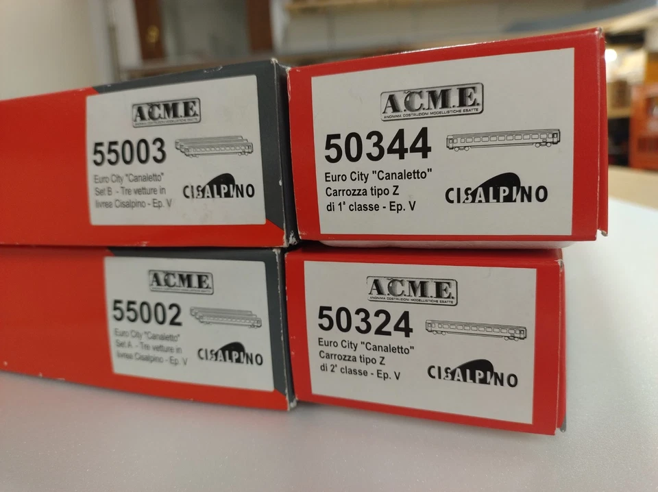 ACME 55002 + 55003 + 50344 + 50324 Cisalpino Eurocity Canaletto completo 8 pezzi - Immagine 2 di 4