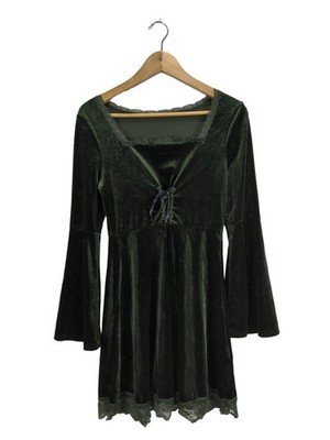 ROMWE Langarmkleid Damen Kleid Gr. DE 36 khaki Glanz-Optik