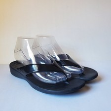 Aetrex Women's Flip Flops Size 9 Black Thong Sandals Comfort Shoes Maui Slip On