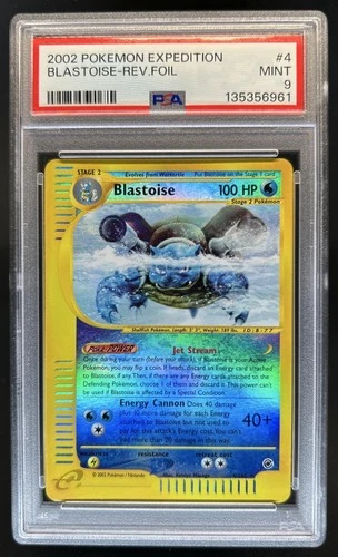 2002 Pokemon Expedition Set Blastoise Reverse Holo #4 PSA 9