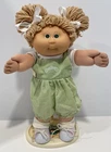 1985 Cabbage Patch Kids 16” Girl Doll Green Eyes, Tan Hair, HM1, Outfit, Shoes