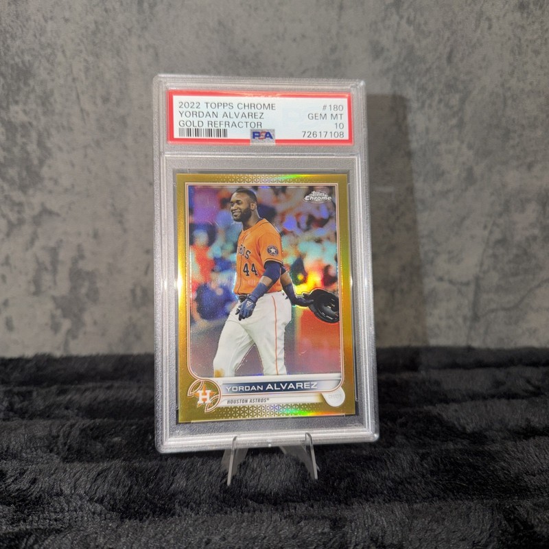 2022 Topps Chrome YORDAN ALVAREZ #180 Astros TRUE GOLD Refractor 36/50 PSA 10