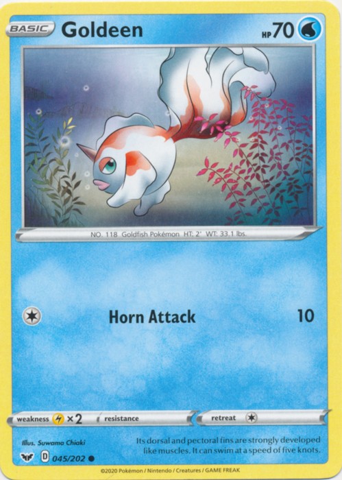 Goldeen - 045/202 - Common (Near Mint) Sword & Shield Base Set - Water Pokémon