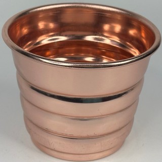 VINTAGE FRENCH SMALL RIBBED COPPER PLANT POT INDOOR PLANTER