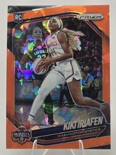 2025 Panini Prizm WNBA #72 Kiki Iriafen Orange Cracked Ice Washington Mystics RC