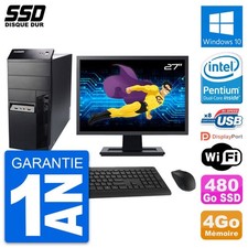 PC Tour Lenovo M91p Ecran 27" Intel G630 RAM 4Go SSD 480Go Windows 10 Wifi