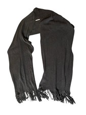 Layers By Lizden 100 Acrylic Scarf Shawl Black Fringe Trim One Size Rectangular