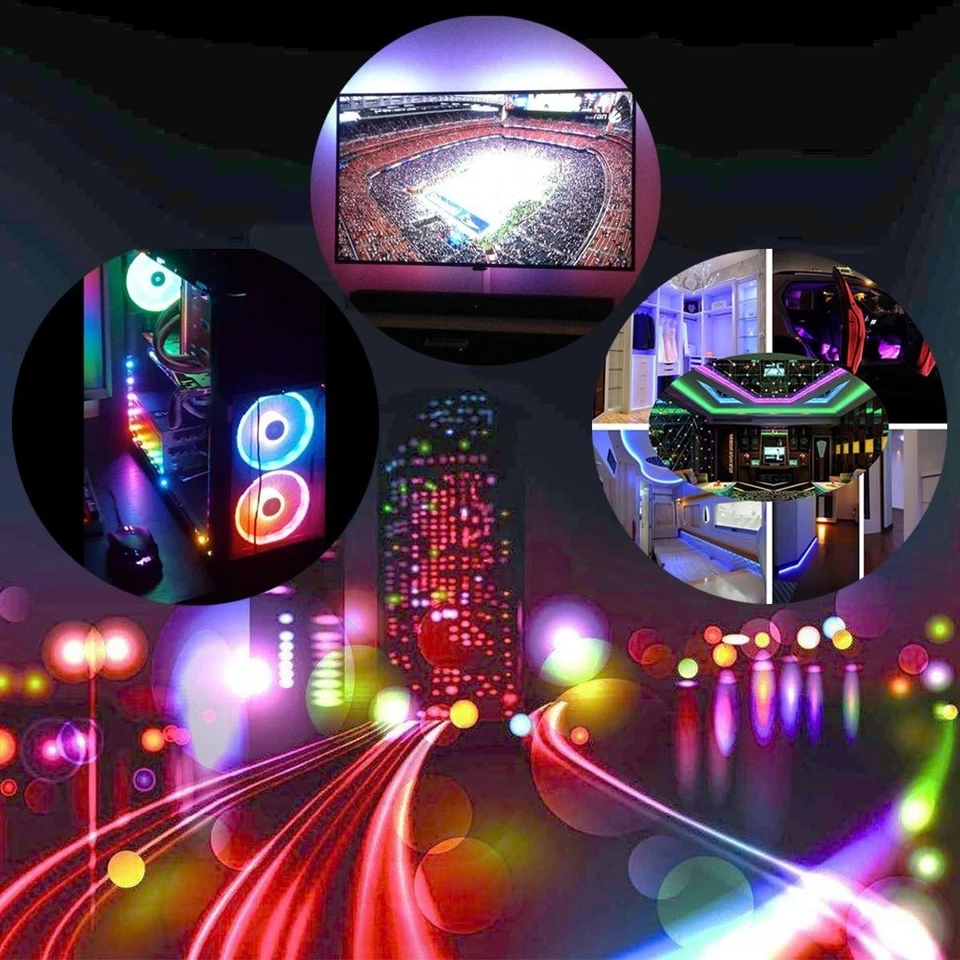 WS2811 5M RGB LED Strip Light 5050 SMD DC12V IP30 Non-Waterproof w/Control - Image 2 of 4