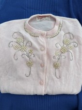 True Vintage Blush Pearl Beaded Sweater