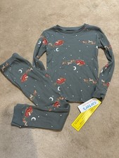 NEW, CARTERS JUST ONE YOU 2 Pc CHRISTMAS THERMAL PAJAMA Set, SANTA'S SLEIGH, 3T