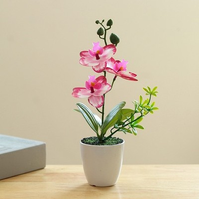 Verbessert Ambiance Künstliche Orchidee Pflanze Mini Topfpflanze Kompaktes Desi