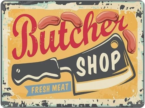 Starotore Butcher Shop Tin Metal Signs 8x12 Vintage Fresh Meat Vintage Retro Pos