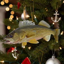Realistic Walleye Flat Fish Ornament, Realistic Fish Christmas Decor
