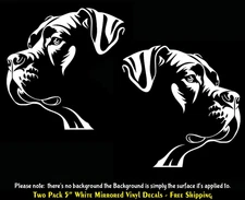 Cane Corso Two Pack of 5" White Vinyl Decals Windows Car Truck Laptop Tablet