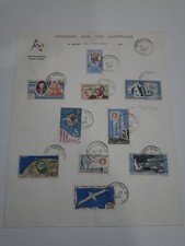 TAAF SERIE 10 TIMBRES OBLITERES DE 1965 SUR DOCUMENT. BONNE COTE
