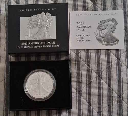2023-S American Silver Eagle Proof Dollar $1 Box COA US Mint