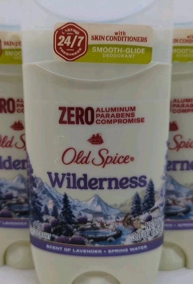 Old Spice Wilderness Scent of Lavender & Spring Water Deodorant Lot Of 3 - Image 2 of 4