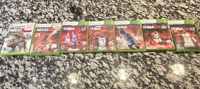 Lot Of 7 NBA 2K09, 2K12, 2K13, 2K14,2K15, 2K16, 2K17  Xbox 360 Games