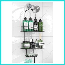 Bathroom Shower Caddy Hanging - 3-Tier Organizer with Soap Holder 6 Hooks f...