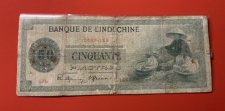 Französisch Indochina 50 Piastres Banknote (1945) (52)