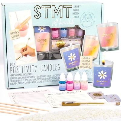 Self-Love Club DIY Candle Kit   Create 2 Scented Soy Candles, Multi