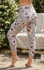 Kay Unger Poppy Taupe Media pocket Capri Pants Gray Flowers Sport Size M New — photo 5